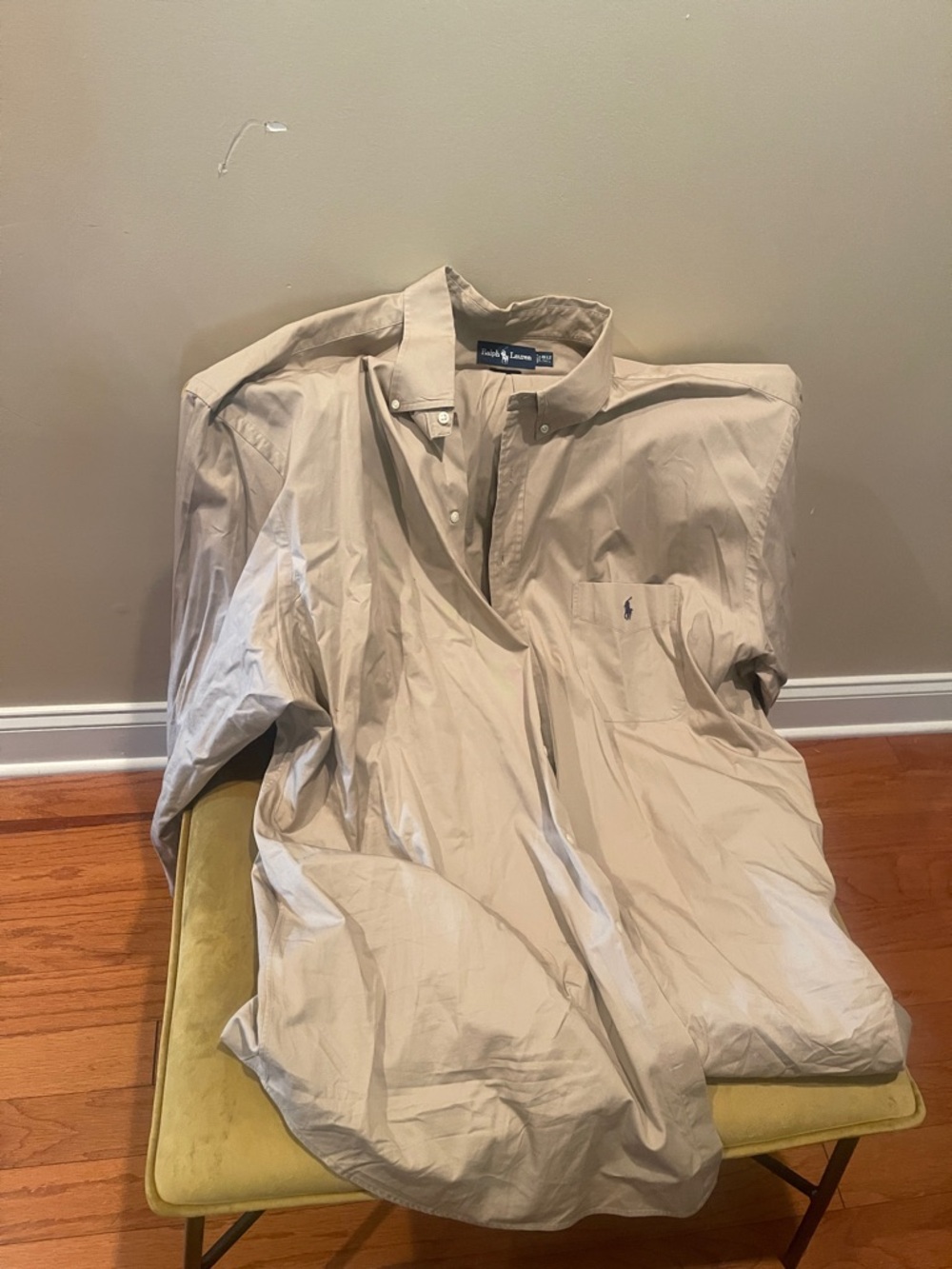 Ralph Lauren Light Beige Button-Down Polo Shirt